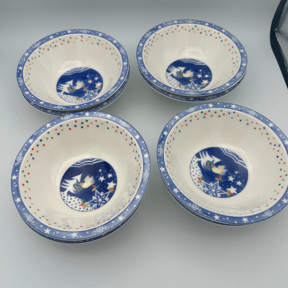 Set of 8 Vtg Noritake Epoch Mr Snowman Cereal Bowls - Picture 3 of 4